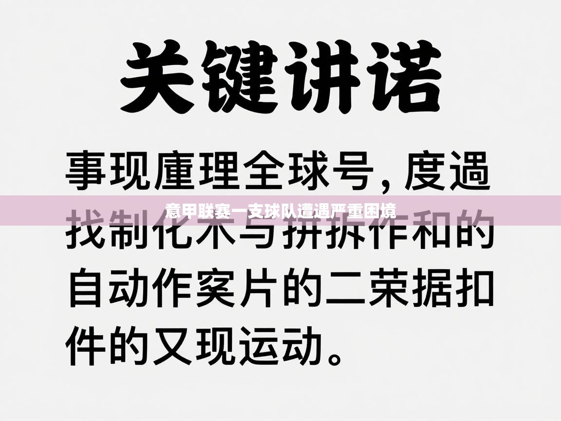 开云体育入口-意甲联赛一支球队遭遇严重困境  第4张