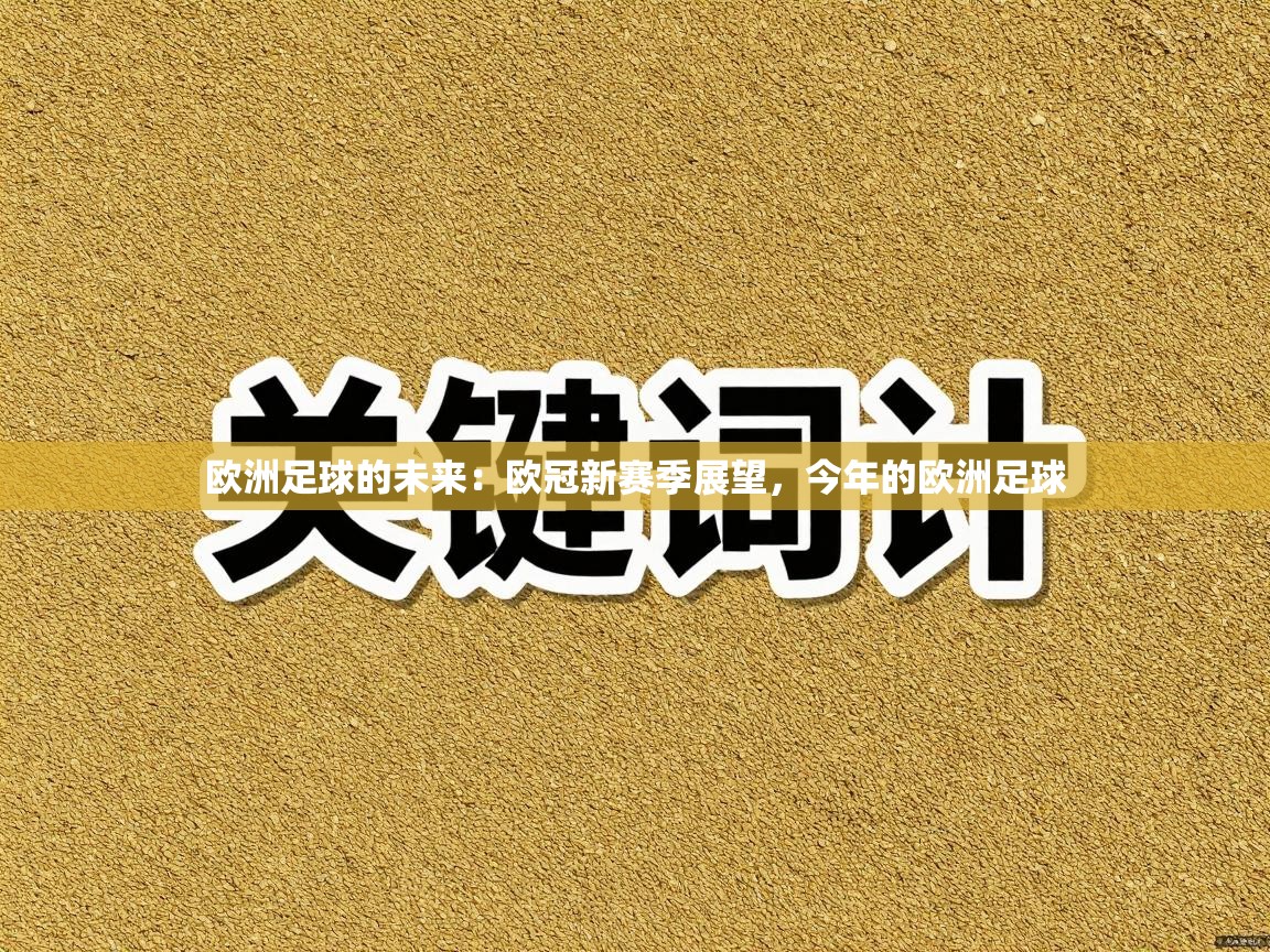 开云体育新人指引-欧洲足球的未来：欧冠新赛季展望，今年的欧洲足球  第3张